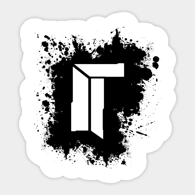 Titan Splat - Black Sticker by cfg_judas